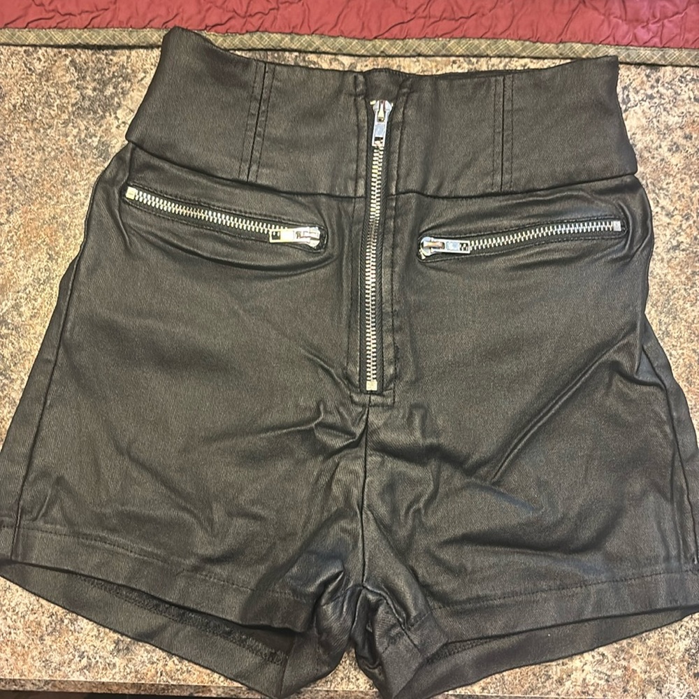 Beginning Boutique Pleather Style Shorts